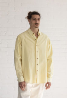 Rodin Shirt - Upcycled Cotton - Flowers Yellow