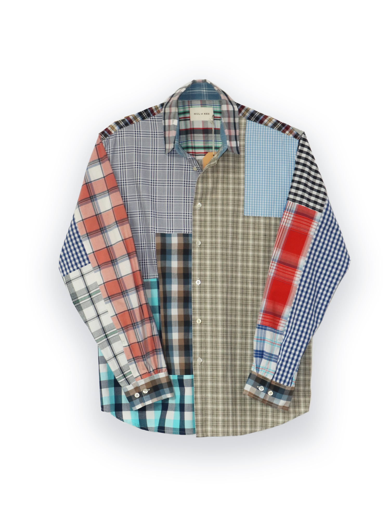 Rodin Patchwork Shirt - Upcycled Shirts - Multicolor Mix Checks